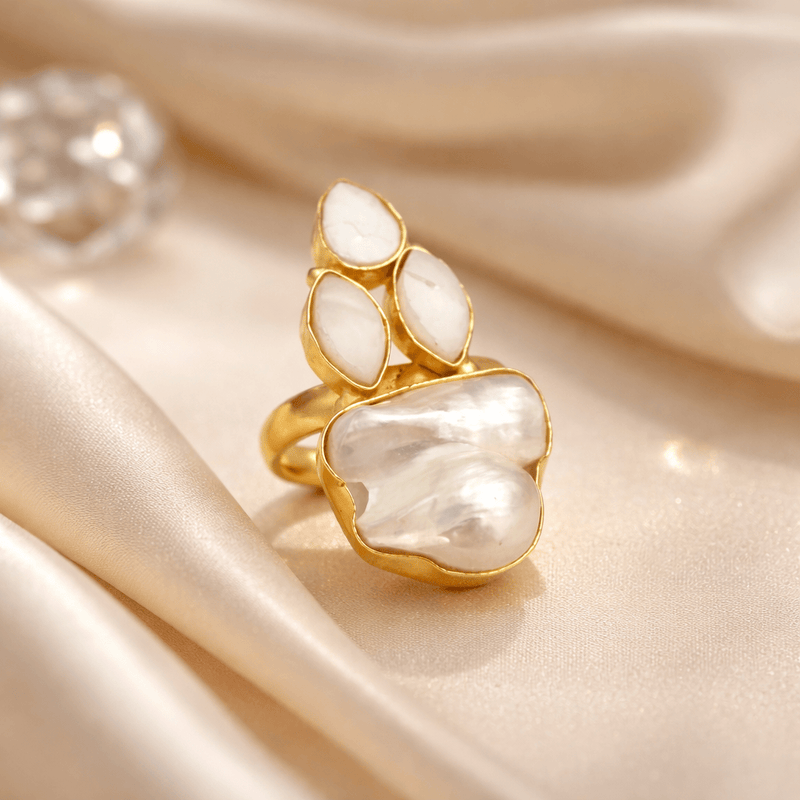 Aganya kreation Rings Real Pearl Maria Ring - Elegant Ethnic & Western Design