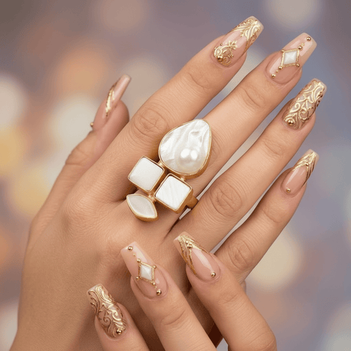 Aganya kreation Rings Real Pearl Nova Ring - Elegant Ethnic & Western Design