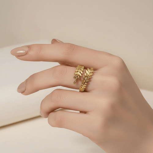 Aganya kreation Rings Rehana Ring 18k Gold Plated Stainless Steel Tarnish Free Waterproof Female Jewellery