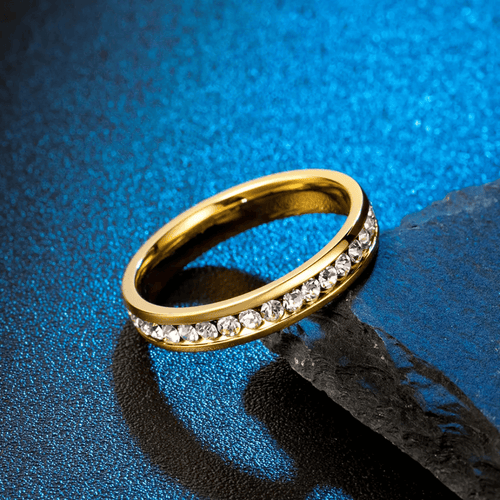 Riveria Ring 18k Gold Plated Stainless Steel Tarnish Free Waterproof Female Jewellery