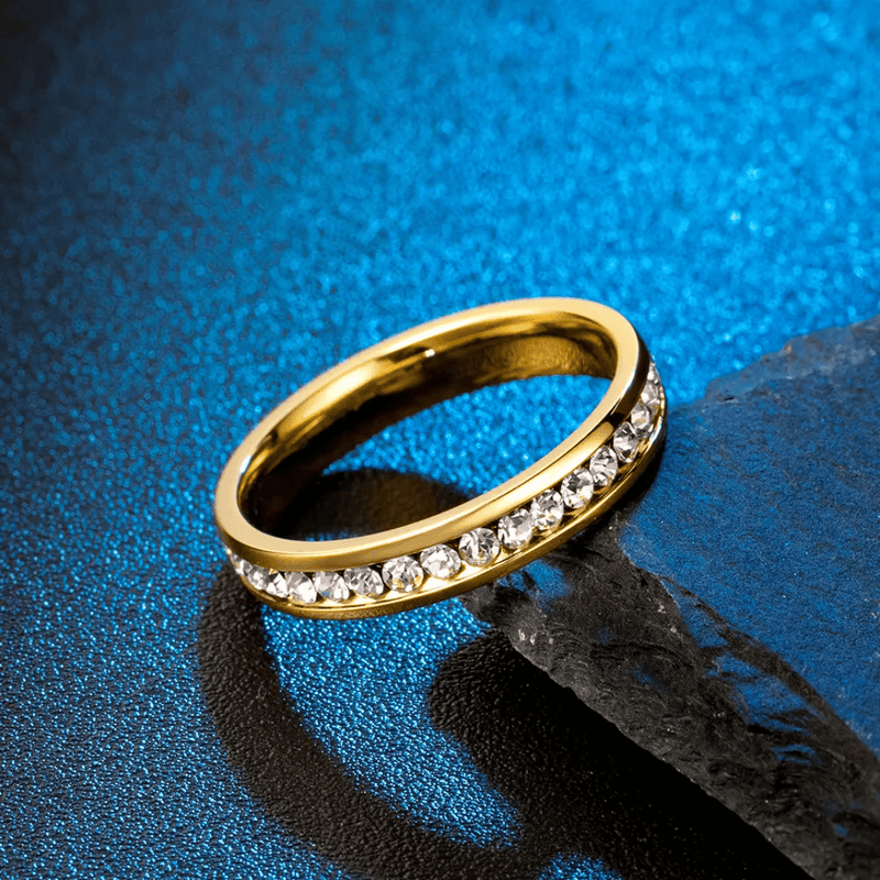 Riveria Ring 18k Gold Plated Stainless Steel Tarnish Free Waterproof Female Jewellery