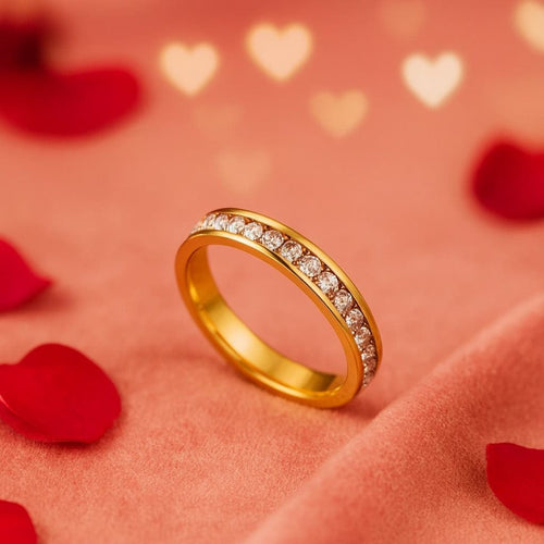 Riveria Ring 18k Gold Plated Stainless Steel Tarnish Free Waterproof Female Jewellery