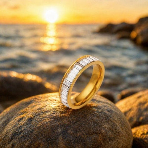 Aganya kreation Rings Seniea Ring 18k Gold Plated Stainless Steel Tarnish Free Waterproof Female Jewellery