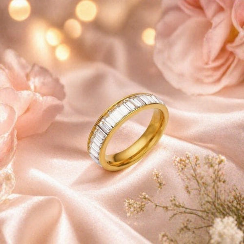 Aganya kreation Rings Seniea Ring 18k Gold Plated Stainless Steel Tarnish Free Waterproof Female Jewellery