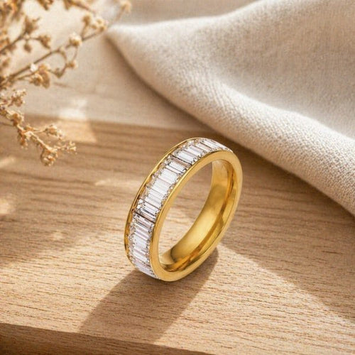 Aganya kreation Rings Seniea Ring 18k Gold Plated Stainless Steel Tarnish Free Waterproof Female Jewellery
