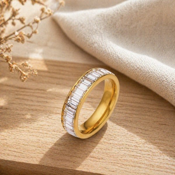 Aganya kreation Rings Seniea Ring 18k Gold Plated Stainless Steel Tarnish Free Waterproof Female Jewellery