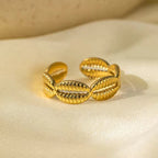 Aganya kreation Shellen 18k Gold Plated Stainless Steel Tarnish Free Waterproof Female Jewellery