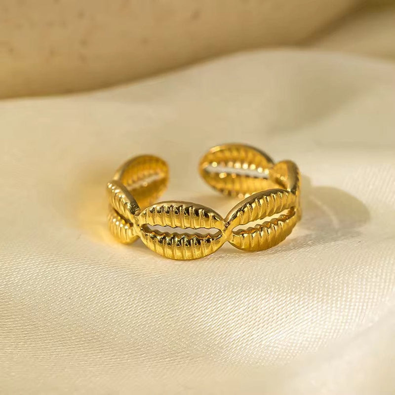 Aganya kreation Shellen 18k Gold Plated Stainless Steel Tarnish Free Waterproof Female Jewellery