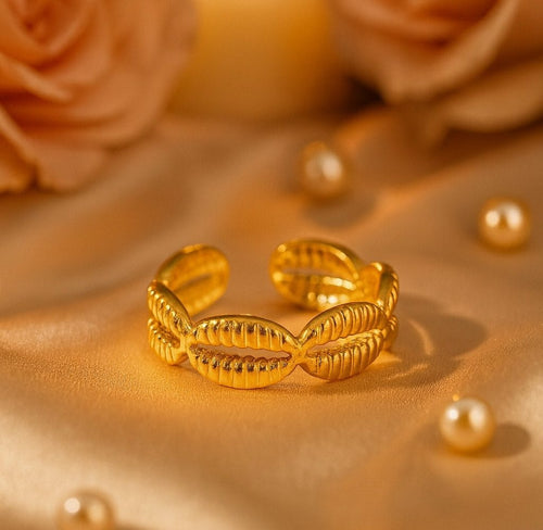Aganya kreation Shellen 18k Gold Plated Stainless Steel Tarnish Free Waterproof Female Jewellery