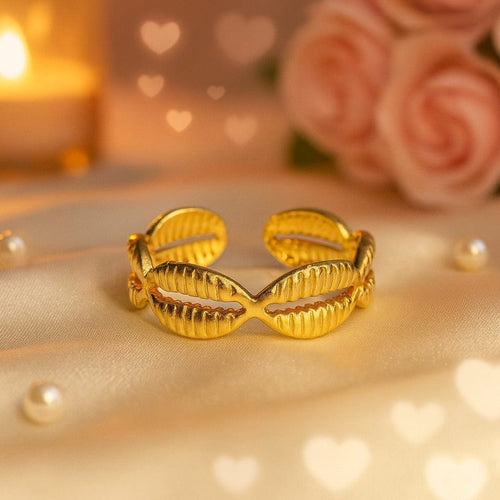 Aganya kreation Shellen 18k Gold Plated Stainless Steel Tarnish Free Waterproof Female Jewellery