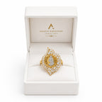 Aganya kreation Rings Vintage Ginni Diamond Ring — AAA+ CZ, Dual-Tone Gold & Silver, Repolishable Brass