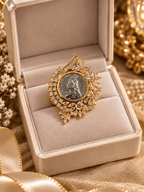 Aganya kreation Rings Vintage Ginni Diamond Ring — AAA+ CZ, Dual-Tone Gold & Silver, Repolishable Brass