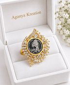 Aganya kreation Rings Vintage Ginni Diamond Ring — AAA+ CZ, Dual-Tone Gold & Silver, Repolishable Brass