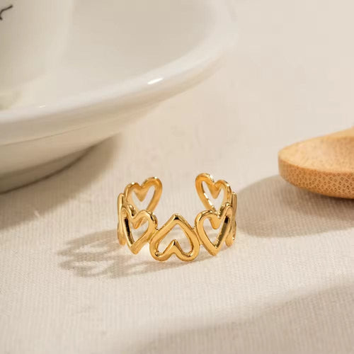 Zavina Ring 18k Gold Plated Stainless Steel Tarnish Free Waterproof Female Jewellery