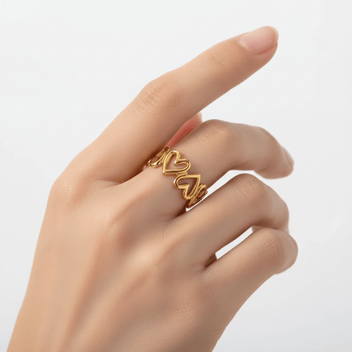 Aganya kreation Rings Zavina Ring 18k Gold Plated Stainless Steel Tarnish Free Waterproof Female Jewellery