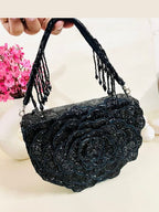 Aganya kreation Rosette clutch Black