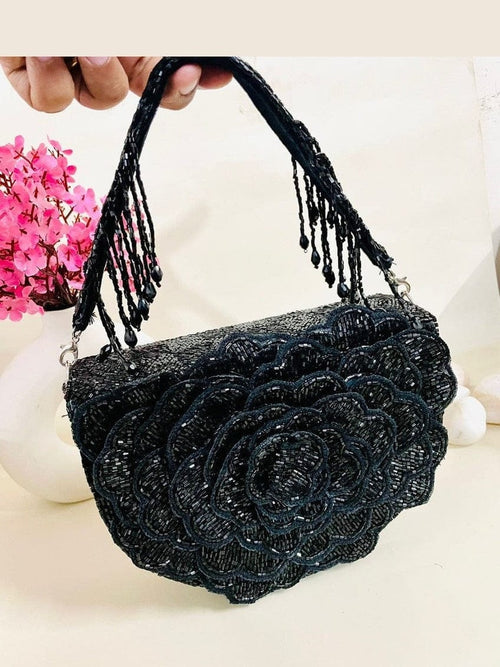 Aganya kreation Rosette clutch Black