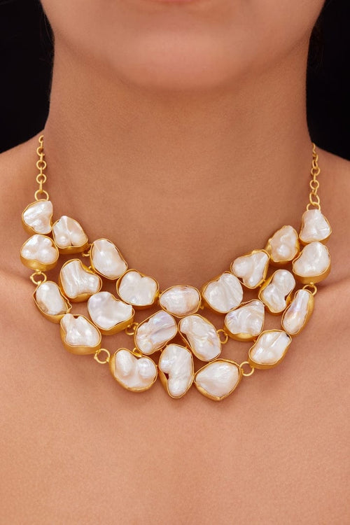 Aganya kreation Sundari Real Pearl Set - Elegant Handcrafted Jewelry