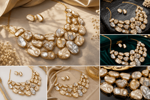 Aganya kreation Sundari Real Pearl Set - Elegant Handcrafted Jewelry
