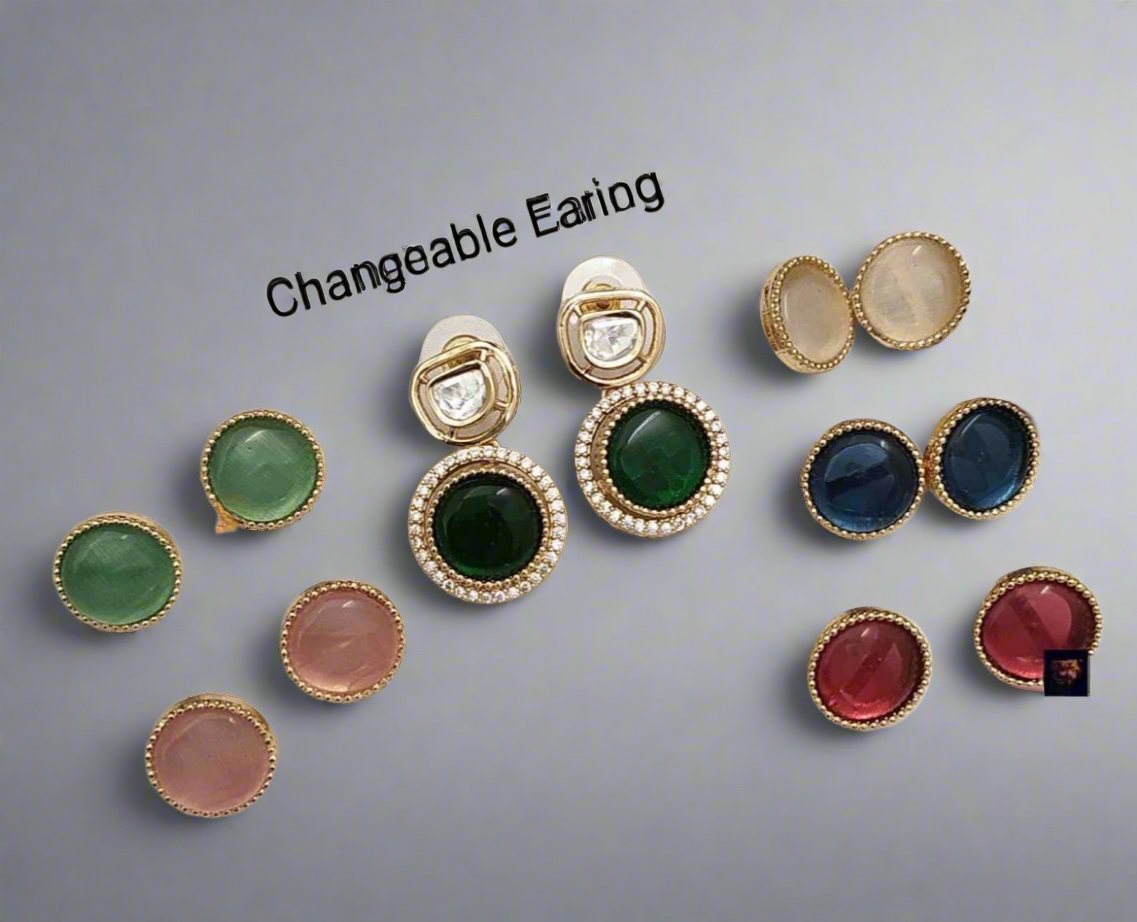 Saatvi changeable polki earrings