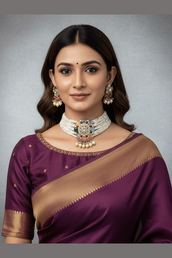 Swasti polki kundan set