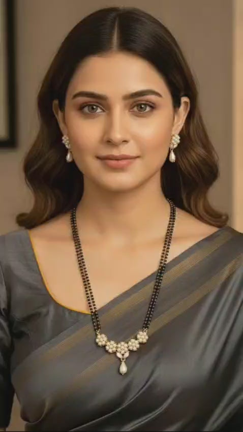 Real Pearl Kamakhaya Mangalsutra - Elegant Brass Jewelry