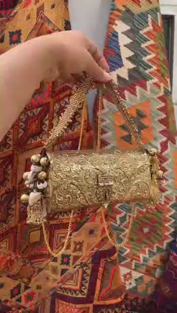 Shaina Fusion Clutch - Elegant Brass Design for Any Occasion