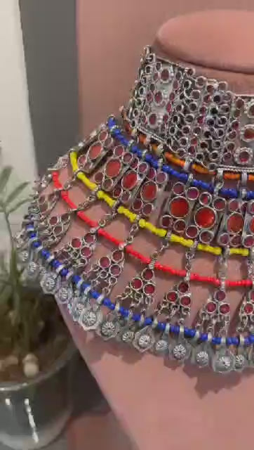 Tribal afghani Afreen oxidised set