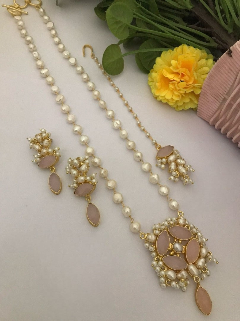 Nainika real pearl combo set