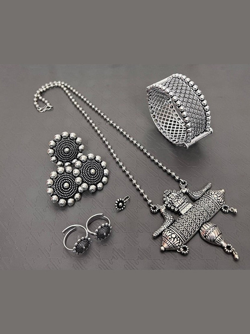 German silver Ganesha & bird combo set