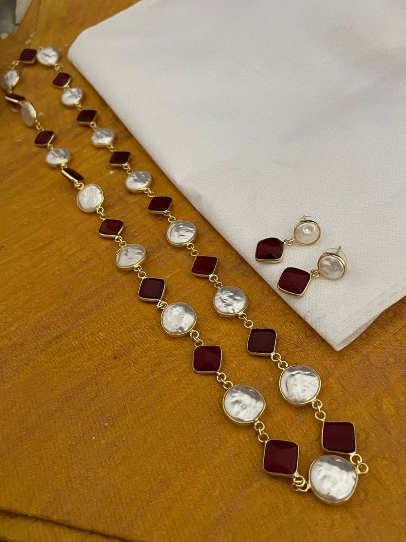 Yashodhra baroque pearl mala set