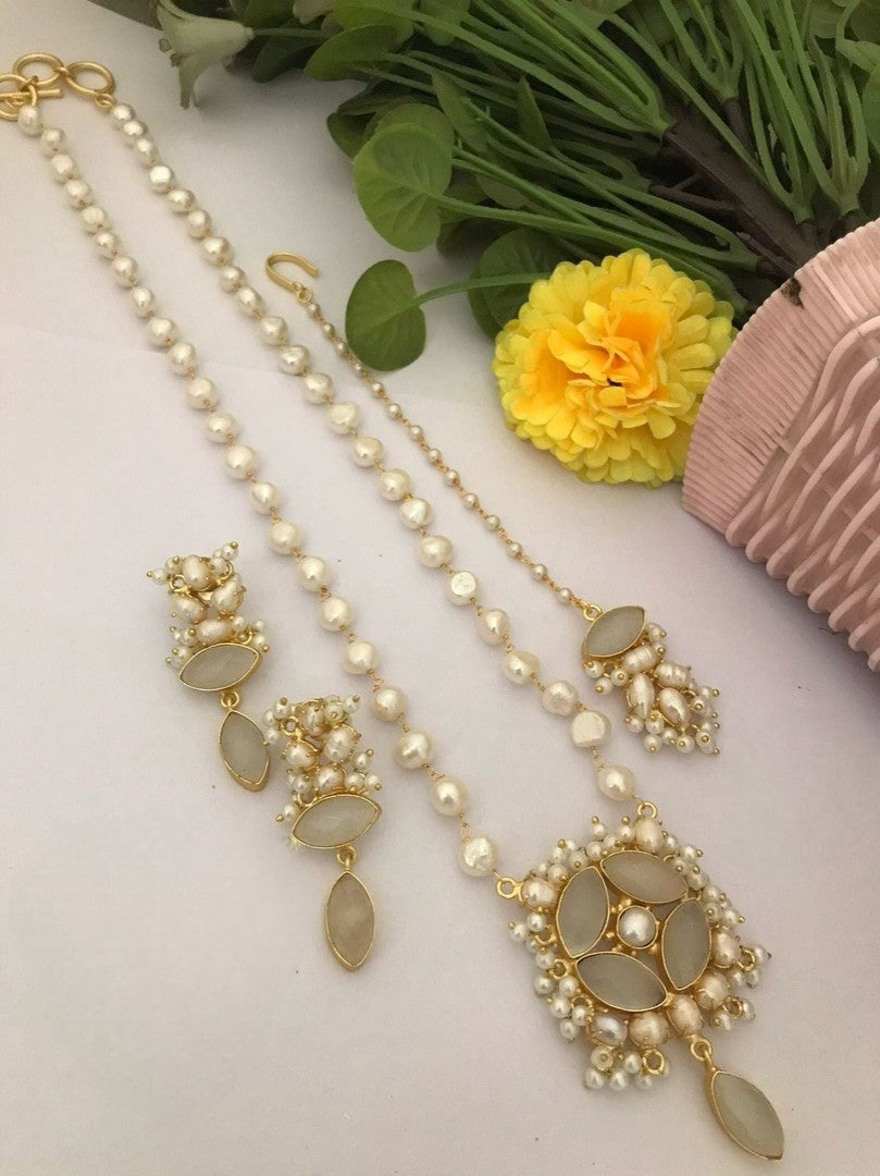 Haritha real pearl combo set