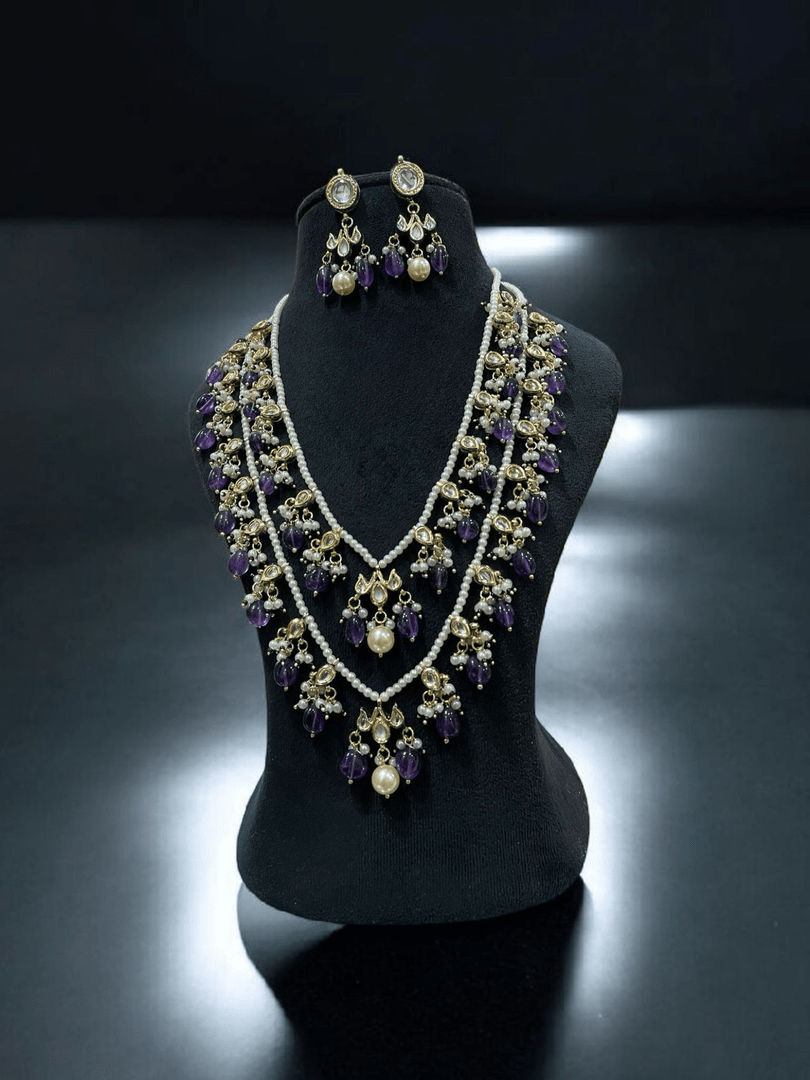 Deepika long mala kundan set