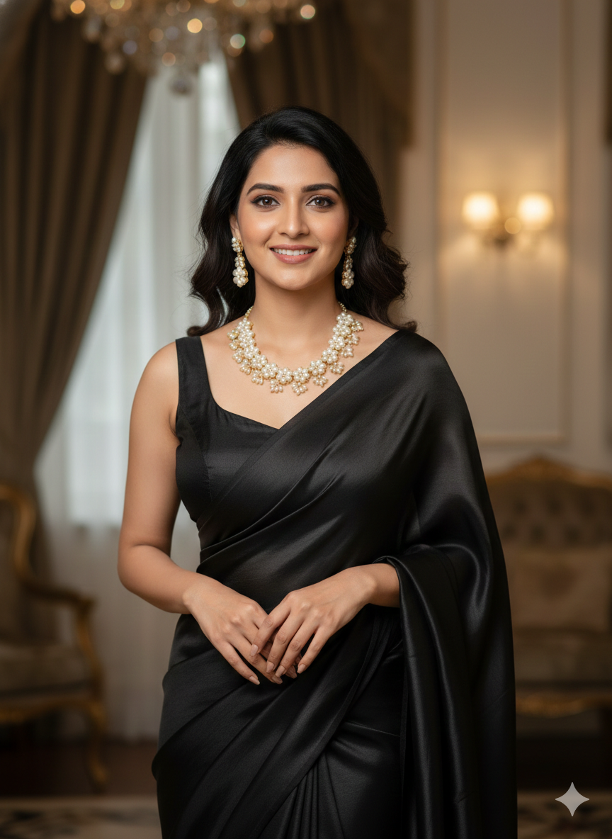 Real Pearl Gaurangi Flower Design Sleek Set - Aganya Kreation