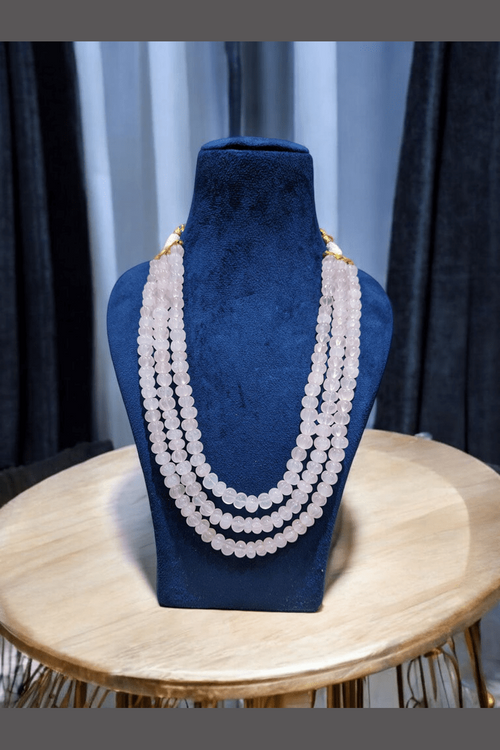 Pumpkin beads trilokini natural stone mala