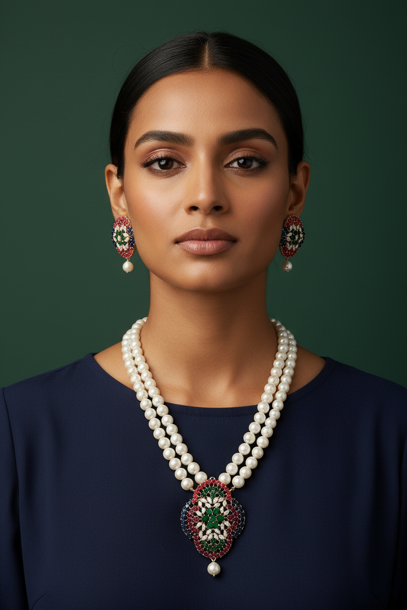 Charu real pearl set