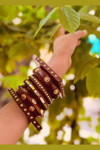 Usha wooden bangle stack