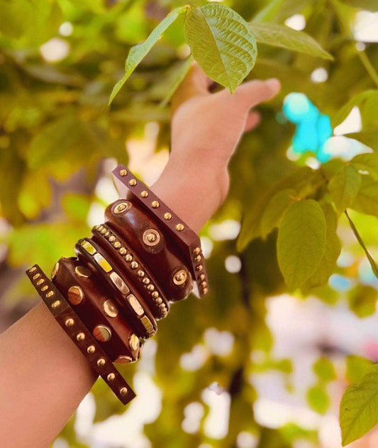 Usha wooden bangle stack