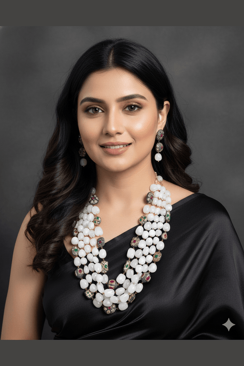 Tarakshi semi precious kundan mala set