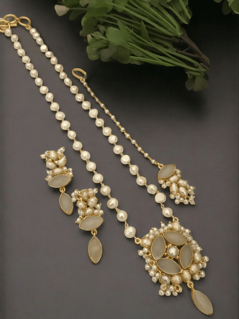 Haritha real pearl combo set