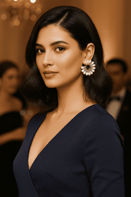 Chic moon ad earrings