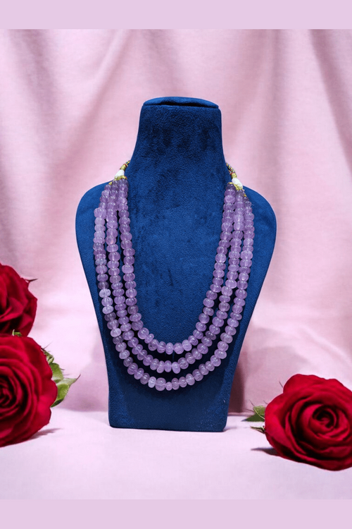 Swara pumpkin beads real stone mala