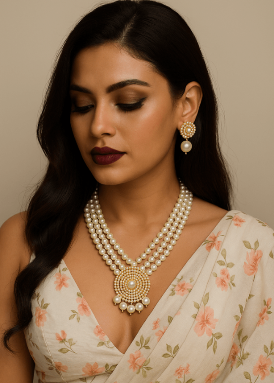 Divija Real Pearl Set