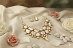 Parthivi Real Pearl Set - Elegant Handcrafted Jewelry