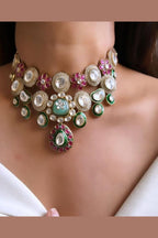 Anokhi Moissanite polki kundan set