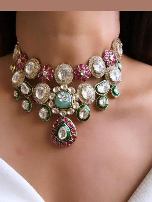 Anokhi Moissanite polki kundan set