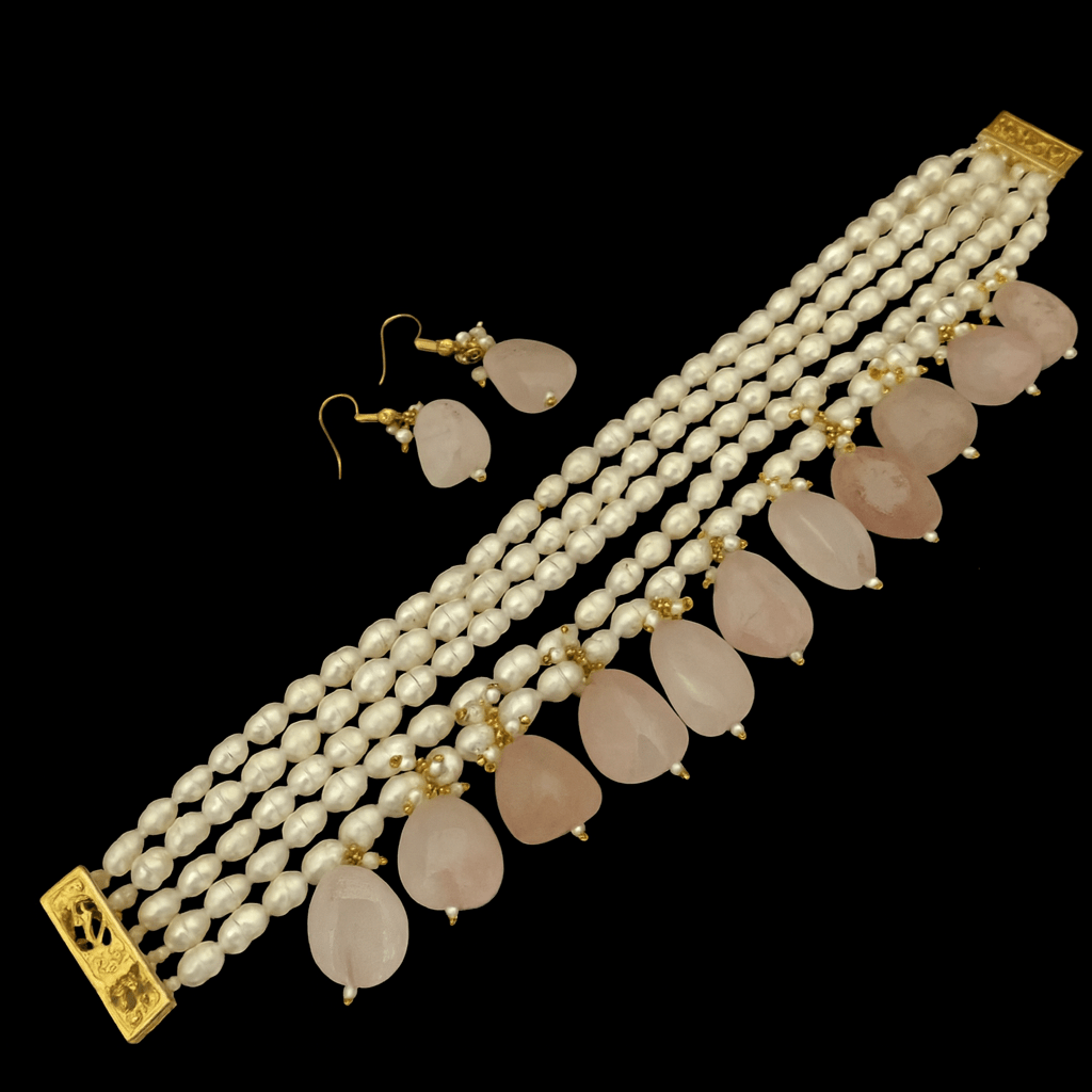 Real pearl Simon semi precious set