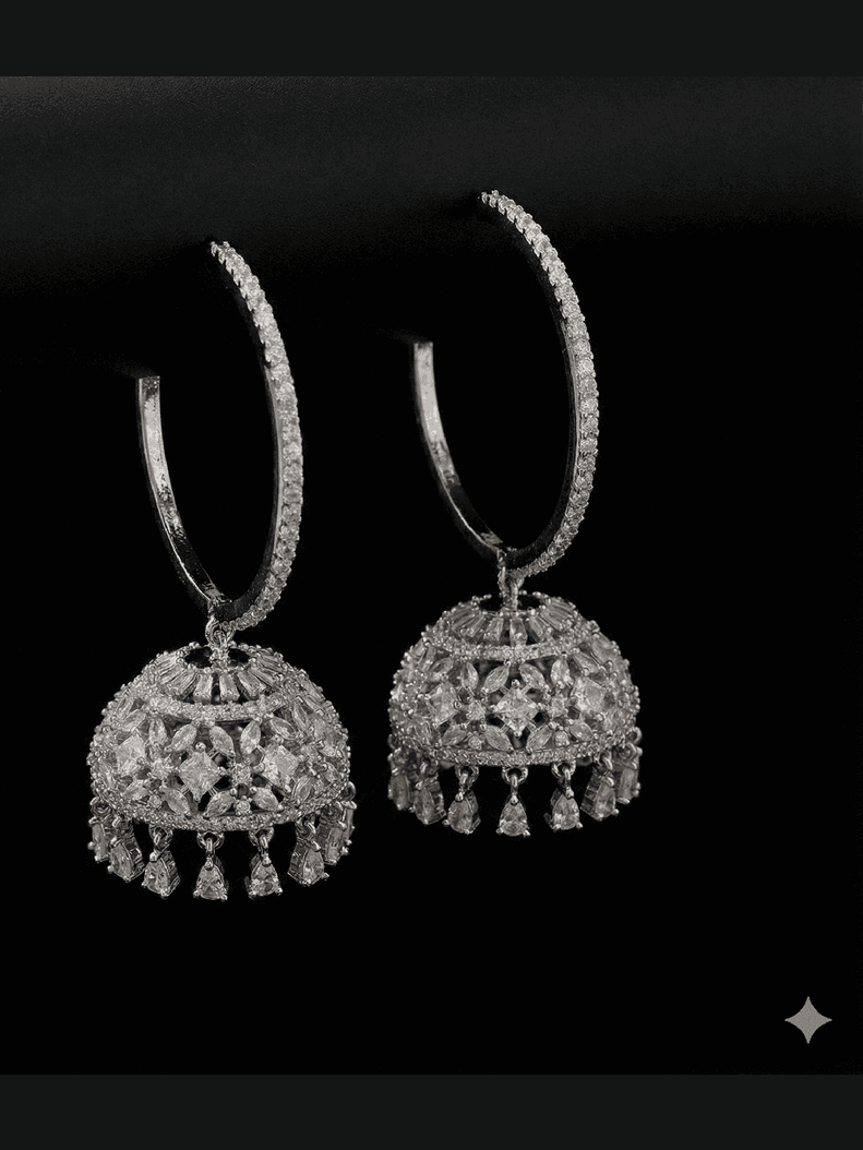 Sitara CZ Hoops - Elegant Ethnic & Western Jewelry