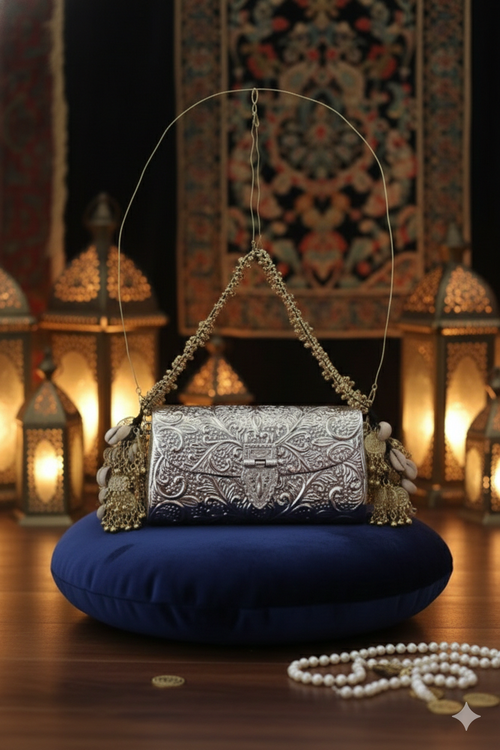 Shaina Fusion Clutch - Elegant Brass Design for Any Occasion