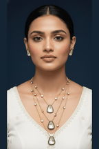 Polki kundan noor long mala set